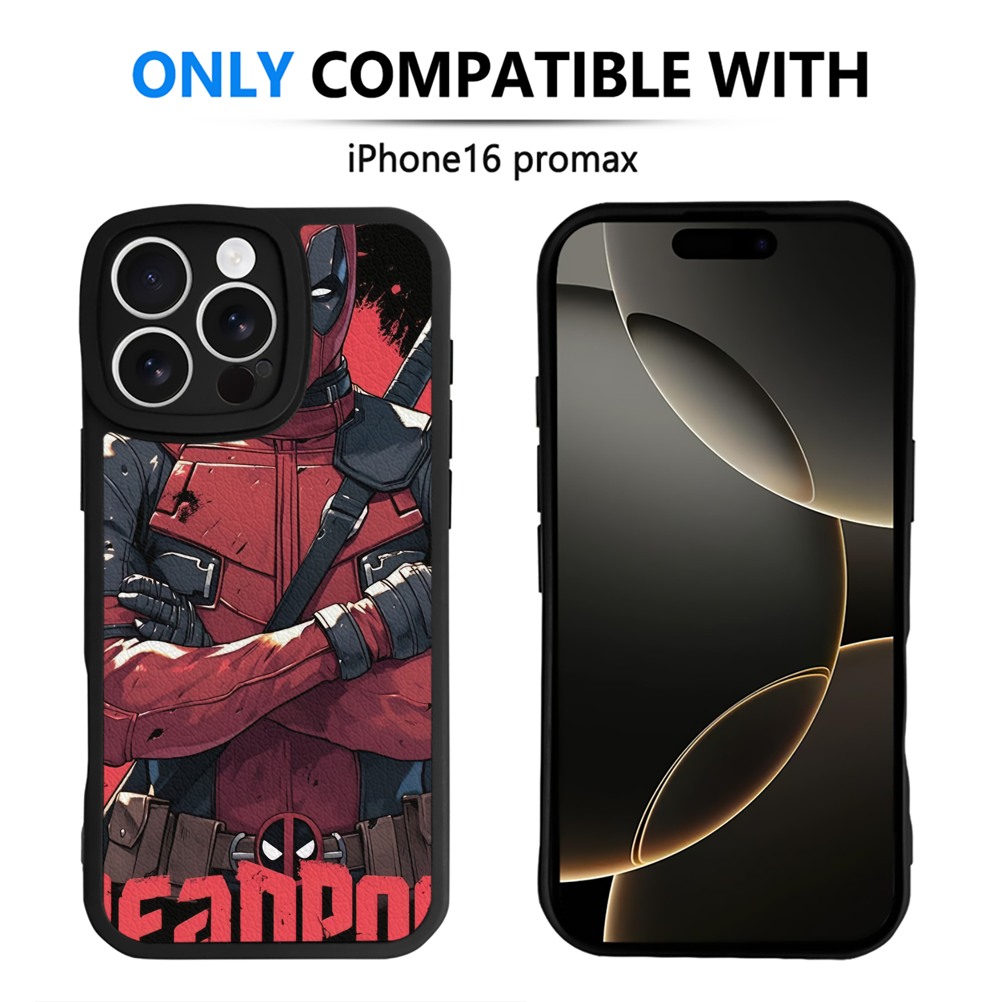 （画像用） Deadpool デッドプール 【iPhone 16シリーズ対応】シリコンスマホケース（レザー調） 材質：シリコン